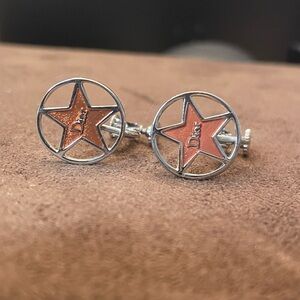 *COA* Dior Metallic Pink and Silver Star Earrings